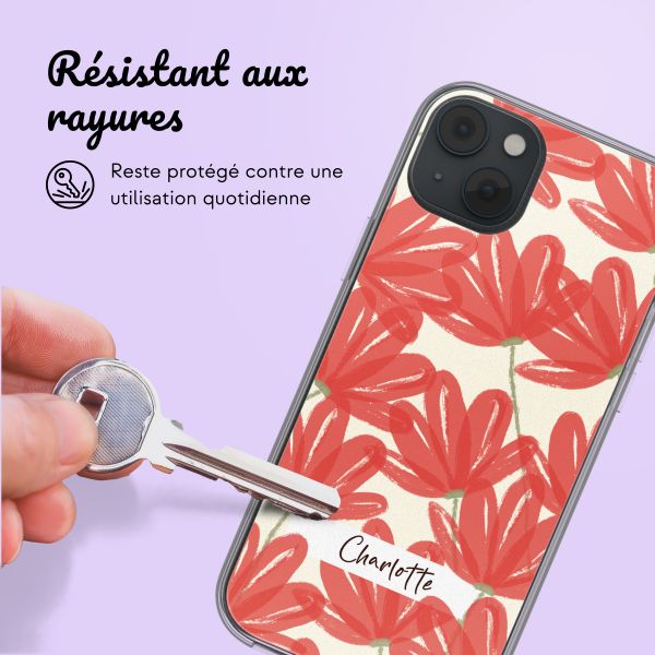 Coque personnalisée avec des fleurs iPhone 14 - Transparent