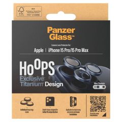 PanzerGlass Protection Caméra Hoops Optic Rings Apple iPhone 15 Pro / 15 Pro Max - Blue Titanium