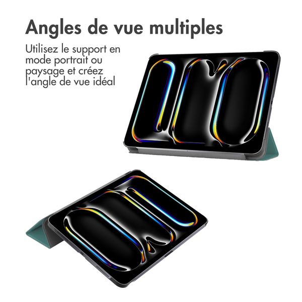 imoshion Coque tablette Trifold Apple iPad Pro 11 (2024) M4 - Vert foncé