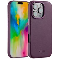 Accezz Coque arrière en cuir avec MagSafe Apple iPhone 16 Pro - Heath Purple