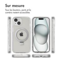 Accezz Coque Ring Stand avec MagSafe iPhone 15 - Transparent