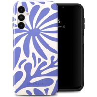 Selencia Coque arrière Vivid Tough Samsung Galaxy A14 (5G/4G) - Modern Bloom Sapphire Blue