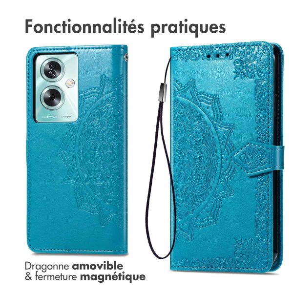 imoshion Etui de téléphone portefeuille Mandala OnePlus Nord N30 SE - Turquoise