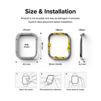 Ringke Style de lunette Apple Watch Series 7 / 8 / 9 - 45 mm - Hairline Bolts Silver