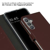 Selencia Étui portefeuille en cuir véritable Samsung Galaxy S24 Plus - Marron foncé