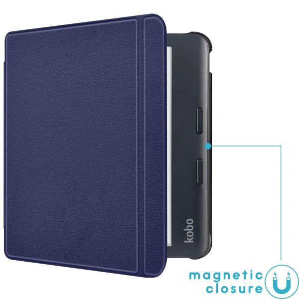 imoshion Slim Hard Sleepcover avec support Kobo Libra Colour - Bleu foncé