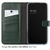 Selencia Étui portefeuille en cuir véritable Samsung Galaxy S24 FE - Vert