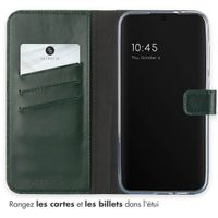 Selencia Étui de téléphone portefeuille en cuir véritable Samsung Galaxy S24 FE - Groen