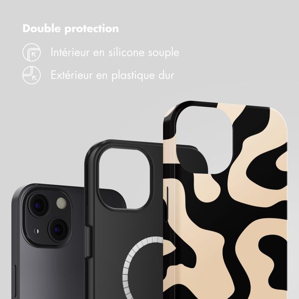 Selencia Coque arrière Vivid avec MagSafe Apple iPhone 13 - Art Wave Black