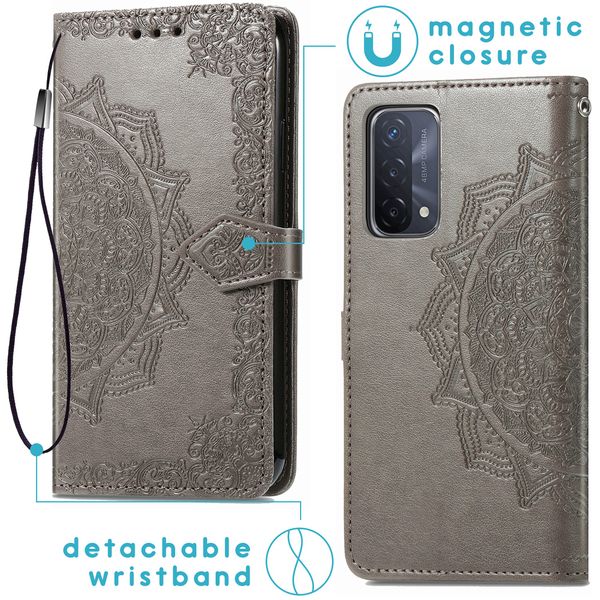 imoshion Etui de téléphone Mandala Oppo A74 (5G) / A54 (5G) - Gris