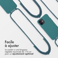 imoshion Coque arrière Color avec cordon amovible et MagSafe Apple iPhone 12 (Pro) - Vert foncé