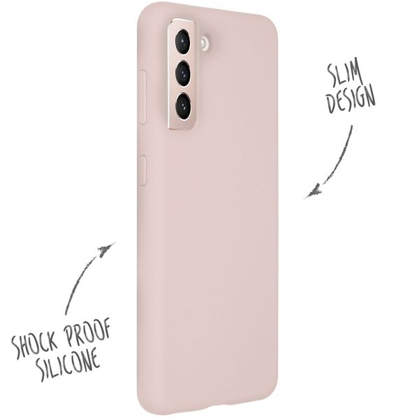 Accezz Coque Liquid Silicone Samsung Galaxy S21 - Rose