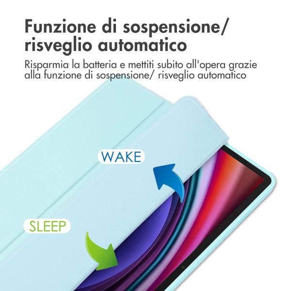 imoshion Coque tablette rigide Trifold Samsung Galaxy Tab S9 11.0 pouces - Bleu clair