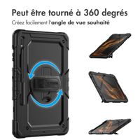 Accezz ﻿Coque arrière robuste avec bandoulière Samsung Galaxy Tab S8 Plus / S7 Plus / S7 FE - Noir