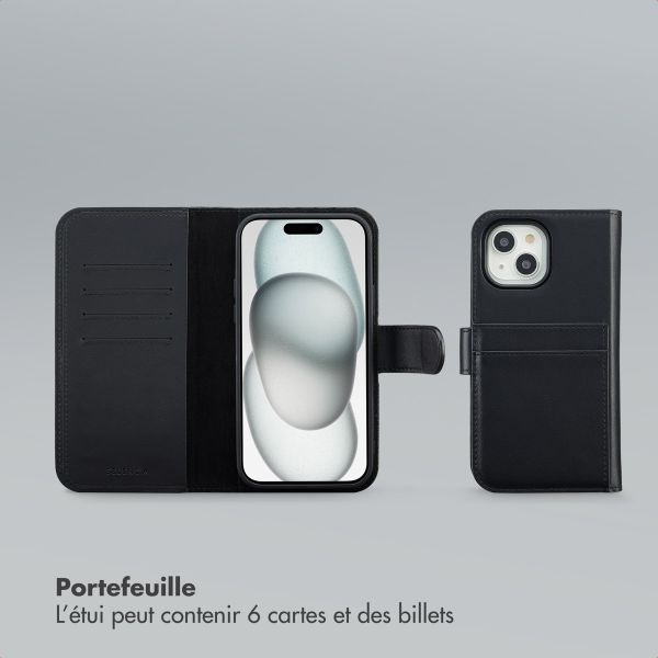 Selencia Étui portefeuille amovible Olyn avec MagSafe Apple iPhone 15 - Noir