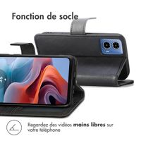 imoshion Étui de téléphone portefeuille Luxe pour Motorola Moto G34 - Noir