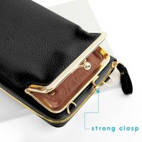 imoshion Sac téléphone en cuir végan Crossbody - Noir