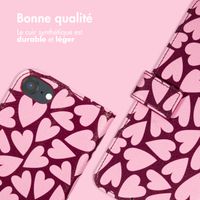 imoshion Étui de télephone portefeuille Design Apple iPhone SE (2022 / 2020) / 8 / 7 / 6(s) - Hearty Blush