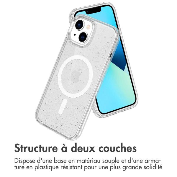 imoshion Coque Pailletée avec MagSafe Apple iPhone 14 - Paillettes Transparent