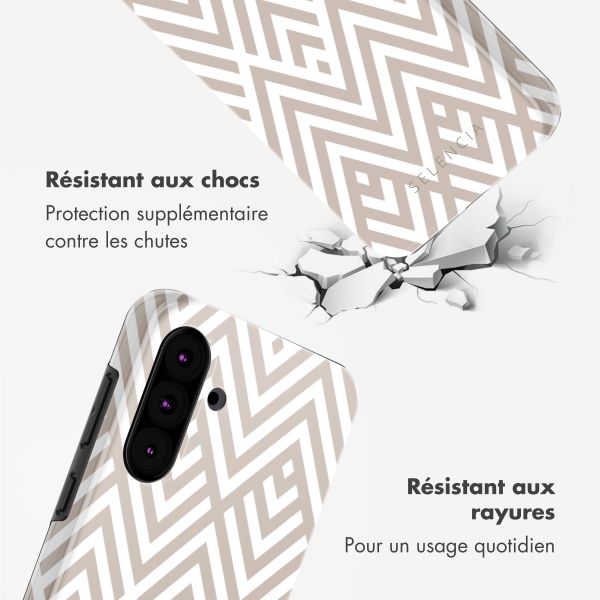 Selencia Coque arrière Vivid Tough Samsung Galaxy A36 / A56 - Beige Zigzag