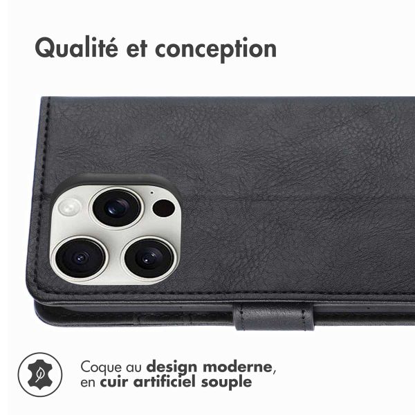 imoshion Étui de télephone portefeuille Apple iPhone 16 Pro - Noir