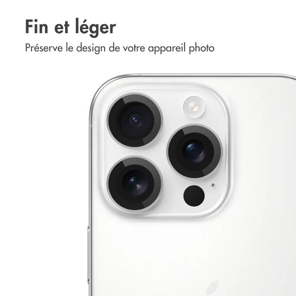 imoshion Lot de 2 protections d'objectif de caméra Apple iPhone 16 Pro / 16 Pro Max - Blanc / Titanium