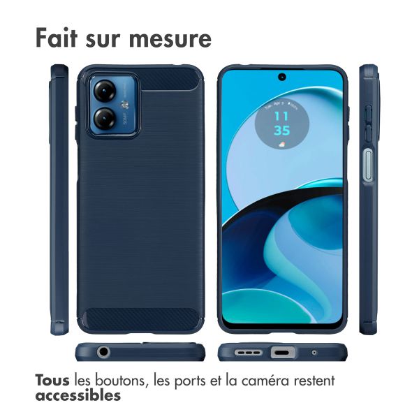 imoshion Coque Brushed Motorola Moto G14 - Bleu foncé