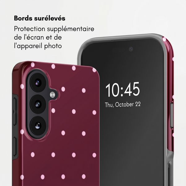 Selencia Coque arrière Vivid avec MagSafe Samsung Galaxy S26 - Happy Dots Burgundy