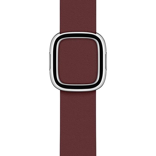 Apple Bracelet Leather Band Modern Buckle Apple Watch Series 1 t/m 9 / SE (38/40/41 mm) | Series 10 / 11 (42 mm) - Taille L - Garnet