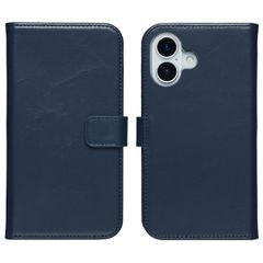 Selencia Étui portefeuille en cuir véritable Apple iPhone 17 - Bleu