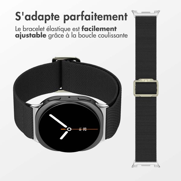imoshion Bracelet en nylon élastique Samsung Galaxy Watch 8 (Classic) - 40 / 44 / 46mm - Noir