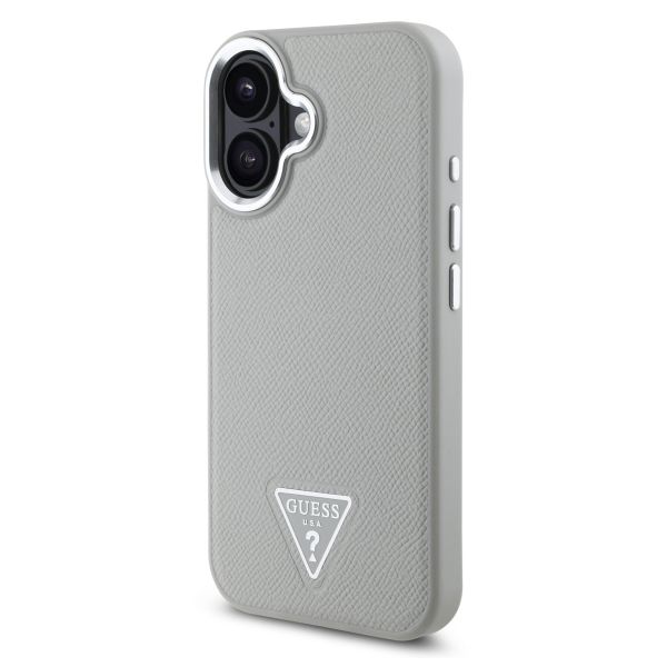 Guess Coque Grained Triangle MagSafe iPhone 16 - Beige