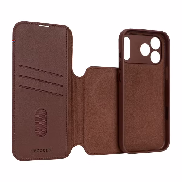 Decoded Portefeuille détachable 2 en 1 en cuir MagSafe Apple iPhone 17 Pro - Chocolate Brown