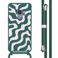 imoshion Coque design en silicone avec cordon Samsung Galaxy S9 - Petrol Green Groovy