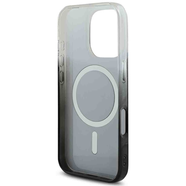 Guess Coque MagSafe IML Glitter Gradient Apple iPhone 16 Pro - Noir