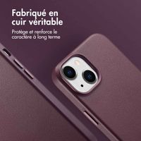 Accezz Coque arrière en cuir avec MagSafe iPhone 14 - Heath Purple