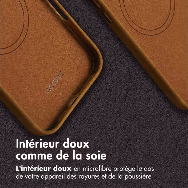 Accezz Coque MagSafe en cuir vintage Apple iPhone 16 Pro Max - Tabacco Cognac