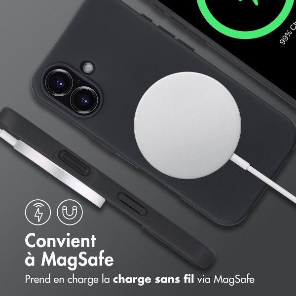 imoshion Coque arrière Color avec cordon amovible et MagSafe Apple iPhone 16 - Noir