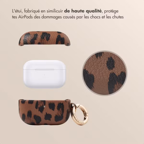 Selencia Coque Sabi Apple AirPods Pro / Pro 2 - imprimé léopard - Mocha Brown