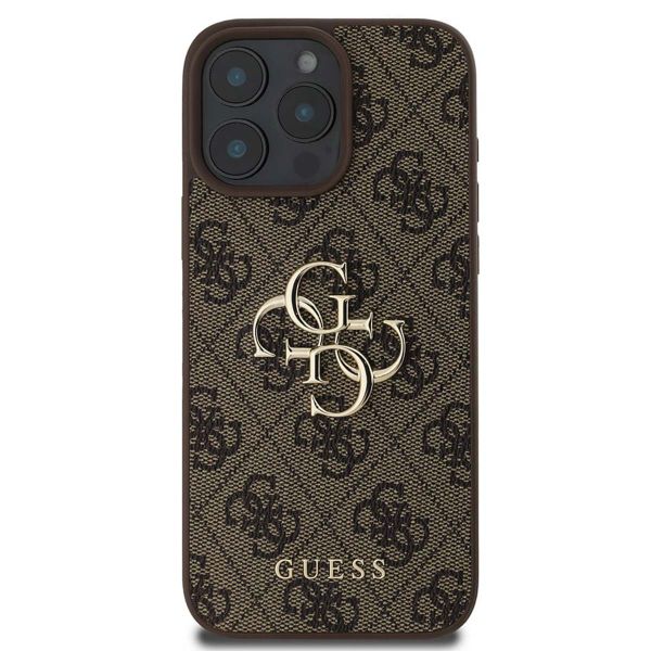 Guess Coque 4G Metal Logo Backcover Apple iPhone 16 Pro - Marron