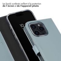 Selencia Étui portefeuille en cuir véritable Apple iPhone 16 Pro - Air Blue