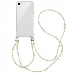 imoshion Coque avec dragonne + bracelet - Perles Apple iPhone SE (2022 / 2020) / 8 / 7 - Transparent