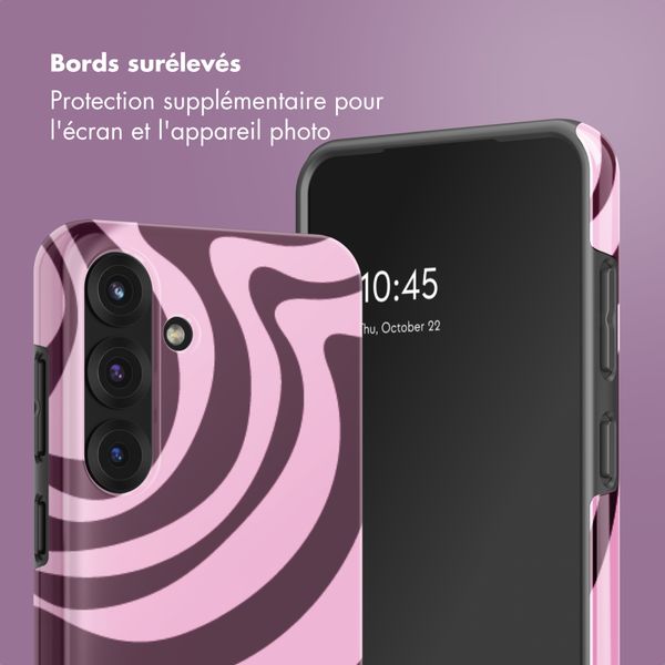Selencia Coque arrière Vivid avec MagSafe Samsung Galaxy S25 - Wavy Swirl Pink Plum