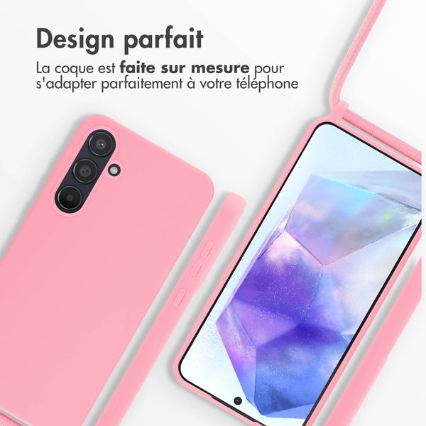 imoshion Coque en silicone avec cordon Samsung Galaxy A55 - Rose