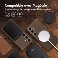 Accezz Coque MagSafe en cuir vintage Samsung Galaxy S24 / S25 - Rustic Brown