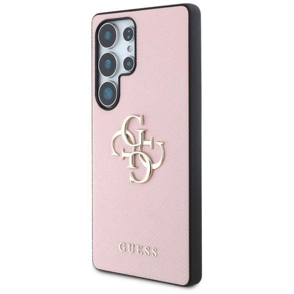 Guess Coque 4G Metal Logo Saffiano Samsung Galaxy S25 Ultra - Rose