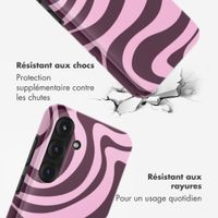 Selencia Coque arrière Vivid avec MagSafe Samsung Galaxy S25 - Wavy Swirl Pink Plum