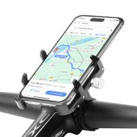 imoshion Support de téléphone pour vélo et moto - Aluminium - Léger - Ajustable - Noir