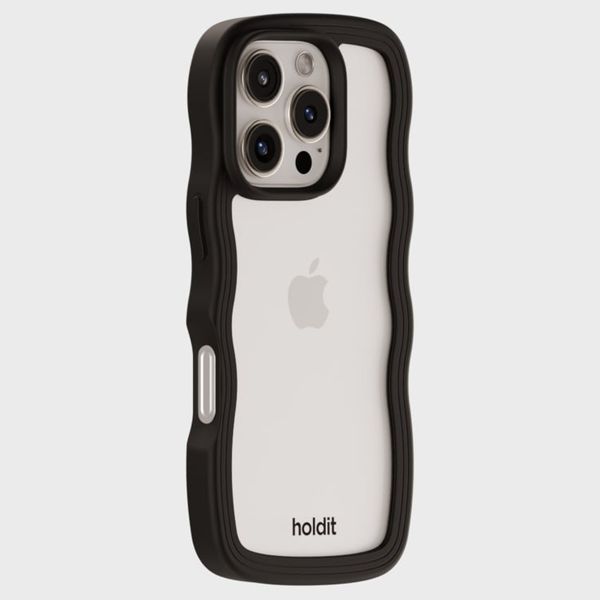 Holdit Coque Wavy Apple iPhone 16 Pro Max - Black / Transparent