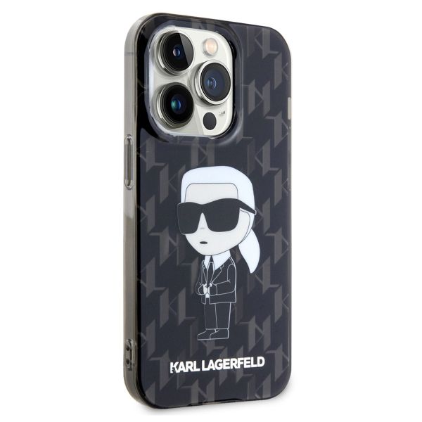 Karl Lagerfeld Coque rigide Monogram iPhone 15 Pro - Noir